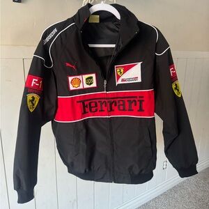 Ferrari Black and Red Logo Jacket